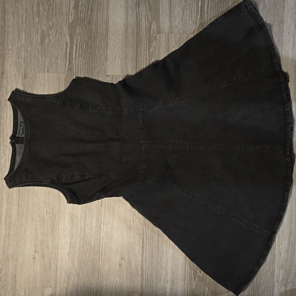 Vintage Lauren Jeans Company Ralph Lauren Sleeveless Black Denim Dress (10)